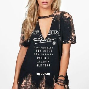 Plus Acid Wash Print T-Shirt